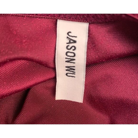 Jason Wu Velvet and Lace Burgundy Sleeveless Velour Lace Trim V-Neck Cami Top S - Picture 4 of 8